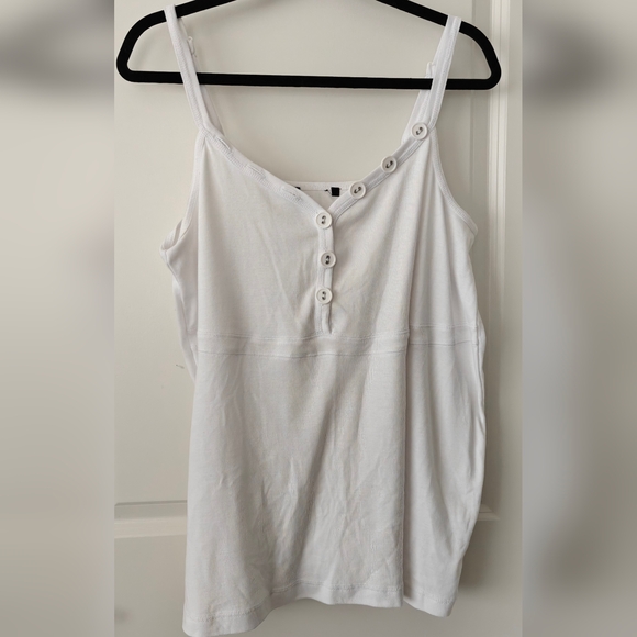 White Button Up Tank Top - Picture 1 of 3